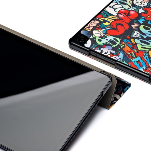 DĖKLAS REACH SMART LEATHER SAMSUNG X110 / X115 TAB A9 8.7 / X130 / X135 TAB A11 8.7 GRAFFITI