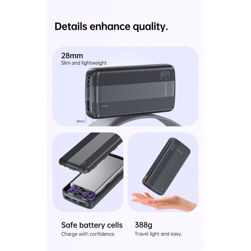 IŠORINĖ BATERIJA POWER BANK AWEI P19K 5V / 2.4A 20000MAH JUODA