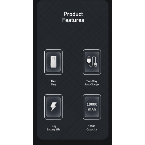 IŠORINĖ BATERIJA POWER BANK AWEI P5K 5V / 2.1A 10000MAH JUODA