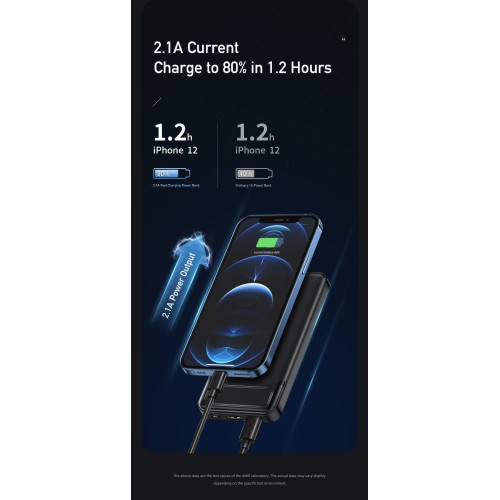 IŠORINĖ BATERIJA POWER BANK AWEI P5K 5V / 2.1A 10000MAH JUODA