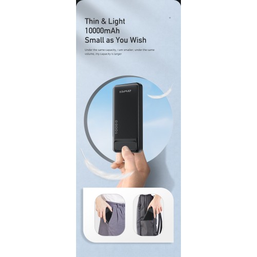 IŠORINĖ BATERIJA POWER BANK AWEI P5K 5V / 2.1A 10000MAH JUODA