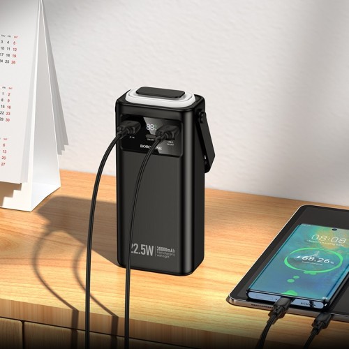 IŠORINĖ BATERIJA POWER BANK BOROFONE BJ65 22.5W 30000MAH JUODA
