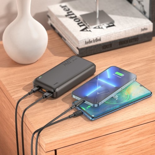 IŠORINĖ BATERIJA POWER BANK HOCO J101A PD 20W+QUICK CHARGE 3.0 22.5W 20000MAH JUODA
