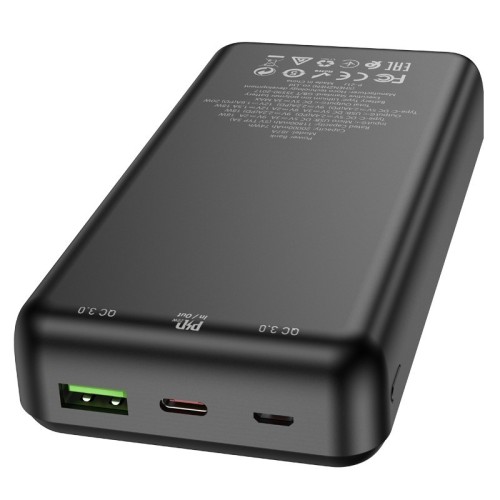 IŠORINĖ BATERIJA POWER BANK HOCO J87A TYPE-C PD 20W+QUICK CHARGE 3.0 20000MAH JUODAS