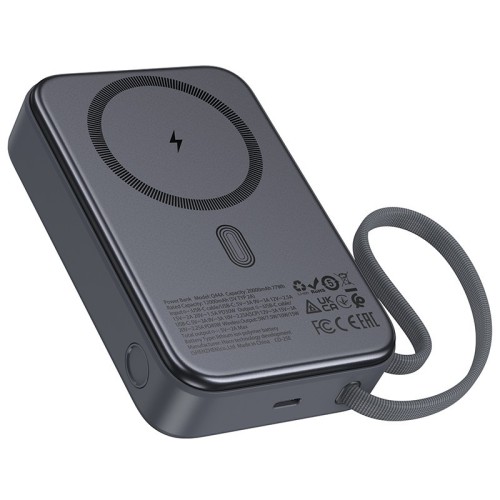 IŠORINĖ BATERIJA POWER BANK HOCO Q44A 45W MAGSAFE 20000MAH JUODA