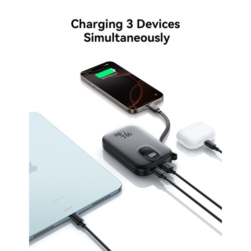 IŠORINĖ BATERIJA POWER BANK JOYROOM JR-PBF17 22.5W WITH USB-C CABLE 10000MAH JUODA