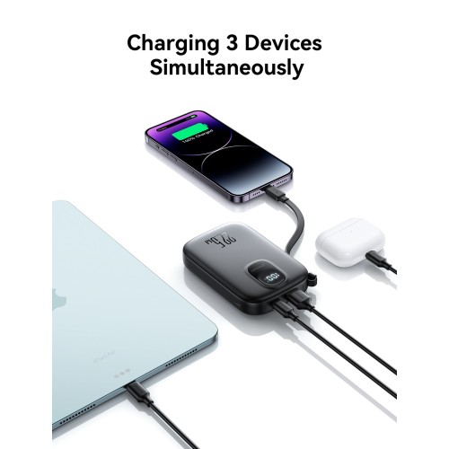 IŠORINĖ BATERIJA POWER BANK JOYROOM JR-PBF18 22.5W WITH LIGHTNING CABLE 10000MAH JUODA