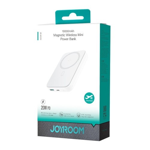 IŠORINĖ BATERIJA POWER BANK JOYROOM JR-W020 20W MAGSAFE 10000MAH BALTA