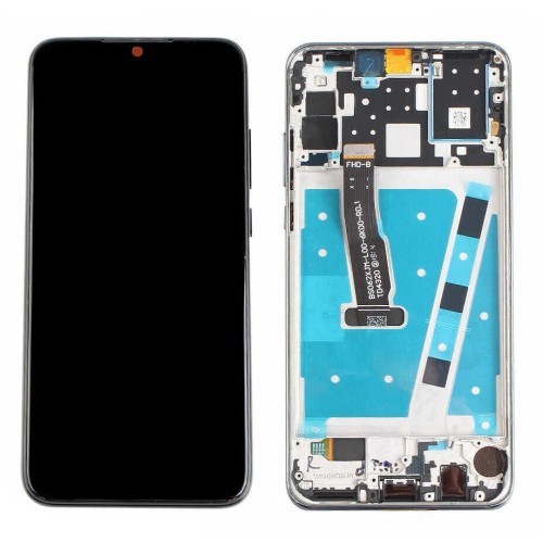 EKRANAS HUAWEI P30 LITE SU LIETIMUI JAUTRIU STIKLIUKU IR RĖMELIU JUODAS ORG