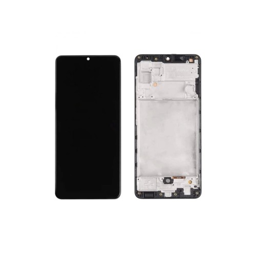 EKRANAS SAMSUNG A325 A32 4G SU LIETIMUI JAUTRIU STIKLIUKU IR RĖMELIU JUODAS OLED