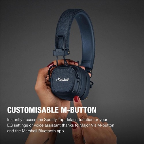 BELAIDĖS AUSINĖS MARSHALL MAJOR V ON-EAR BLUETOOTH TAMSIAI MĖLYNOS