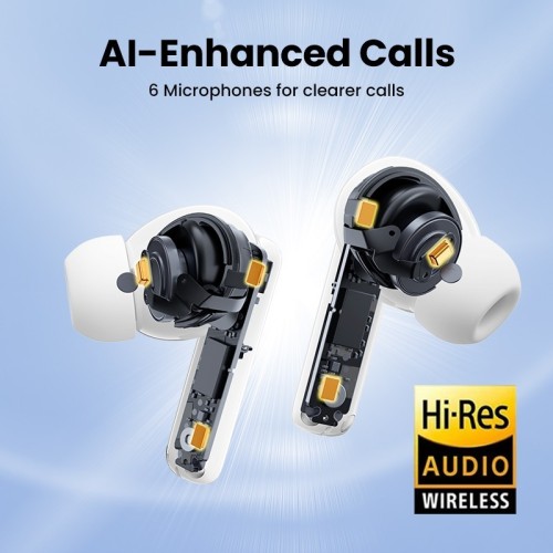 BELAIDĖS AUSINĖS UGREEN WS200 HITUNE T6 ACTIVE NOISE-CANCELLING EARBUDS BALTOS