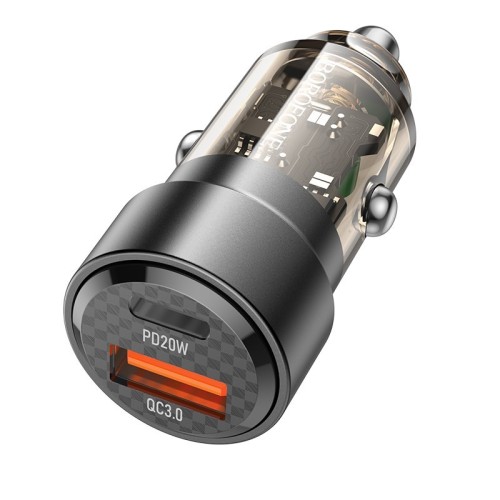 AUTOMOBILINIS ĮKROVIKLIS BOROFONE BZ20 PD20W+QC3.0 38W JUODAS