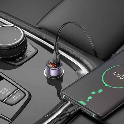 AUTOMOBILINIS ĮKROVIKLIS BOROFONE BZ20 PD20W+QC3.0 38W JUODAS