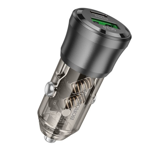 AUTOMOBILINIS ĮKROVIKLIS BOROFONE BZ25 38W USB-C / USB-A JUODAS