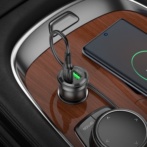 AUTOMOBILINIS ĮKROVIKLIS BOROFONE BZ25 38W USB-C / USB-A JUODAS
