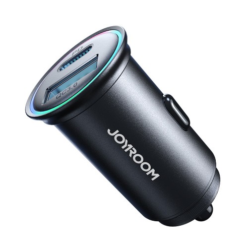 AUTOMOBILINIS ĮKROVIKLIS JOYROOM JR-CCN04 USB-C / USB-A 60W JUODAS