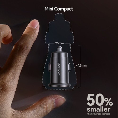 AUTOMOBILINIS ĮKROVIKLIS JOYROOM JR-CCN16 USB-A / USB-C 15W JUODAS