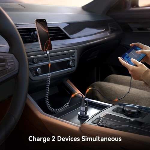 AUTOMOBILINIS ĮKROVIKLIS JOYROOM JR-CCN16 USB-A / USB-C 15W JUODAS