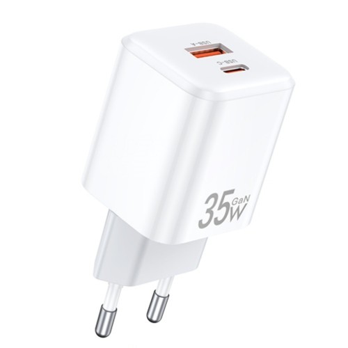 ĮKROVIKLIS AWEI PD66-EU 35W GAN USB-A / USB-C BALTAS ĮKROVIKLIS AWEI PD66-EU 35W GAN USB-A / USB-C BALTAS