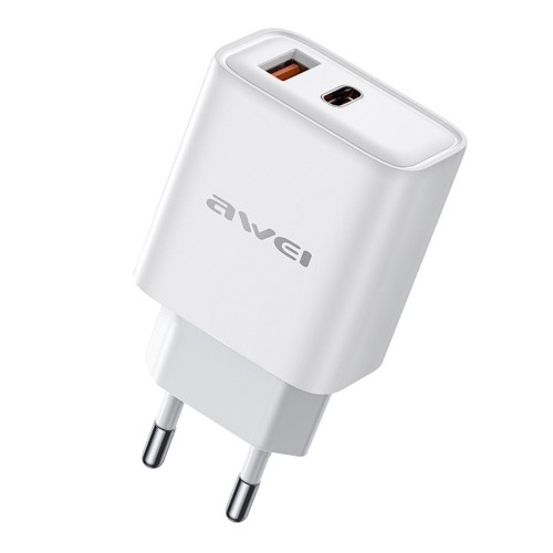 ĮKROVIKLIS AWEI PD81-EU 22.5W USB-A / USB-C BALTAS ĮKROVIKLIS AWEI PD81-EU 22.5W USB-A / USB-C BALTAS