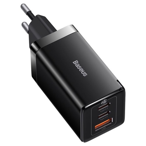 ĮKROVIKLIS BASEUS GAN5 PRO 65W 2XUSB-C / USB-A + USB-C TO USB-C CABLE JUODAS CCGP120201