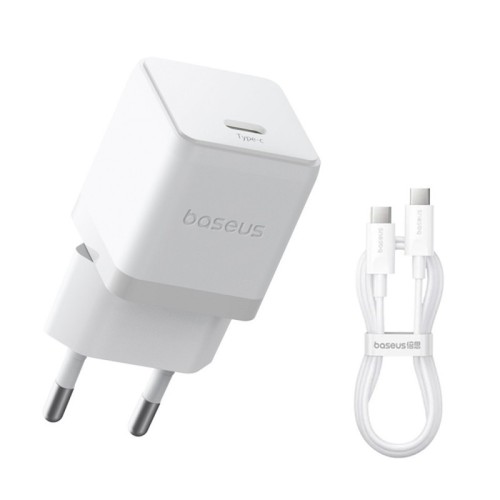 ĮKROVIKLIS BASEUS PALM 20W USB-C + USB-C TO USB-C CABLE 1.0M BALTAS P10111602213-01 ĮKROVIKLIS BASEUS PALM 20W USB-C + USB-C TO USB-C CABLE 1.0M BALTAS P10111602213-01