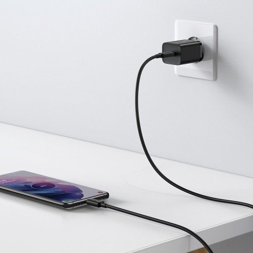 ĮKROVIKLIS BASEUS SUPER SI 25W USB-C + USB-C TO USB-C CABLE 1.0M JUODAS TZCCSUP-L01