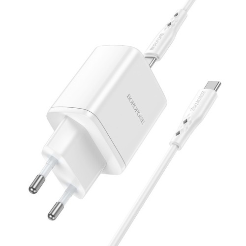 ĮKROVIKLIS BOROFONE BN9 35W 2XUSB-C + USB-C TO USB-C CABLE 1.0M BALTAS