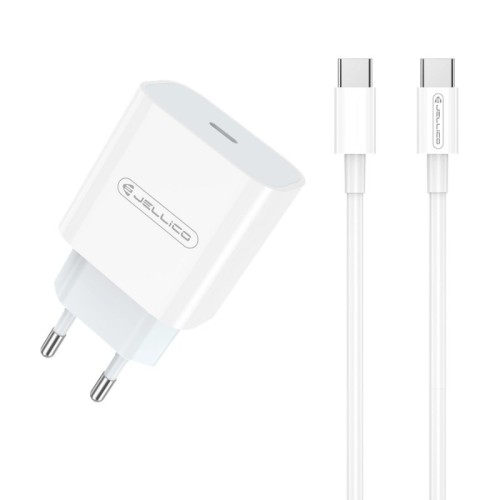 ĮKROVIKLIS JELLICO AK180 20W USB-C + USB-C TO USB-C CABLE 1.0M BALTAS ĮKROVIKLIS JELLICO AK180 20W USB-C + USB-C TO USB-C CABLE 1.0M BALTAS