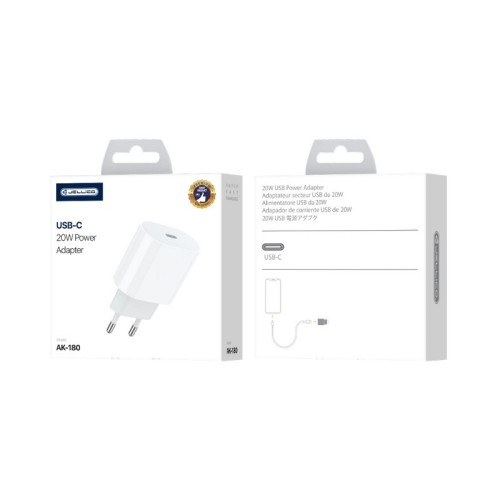 ĮKROVIKLIS JELLICO AK180 20W USB-C BALTAS