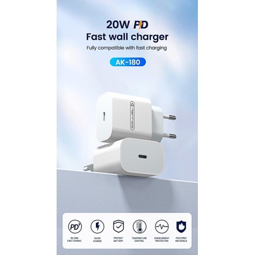 ĮKROVIKLIS JELLICO AK180 20W USB-C BALTAS