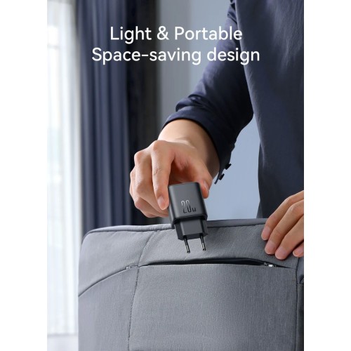 ĮKROVIKLIS JOYROOM JR-TCF20 20W USB-C + USB-C TO USB-C CABLE 1.0M BALTAS