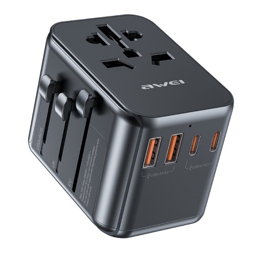 UNIVERSALUS KELIONINIS ĮKROVIKLIS AWEI C-39 35W GAN 2XUSB-A / 3XUSB-C JUODAS