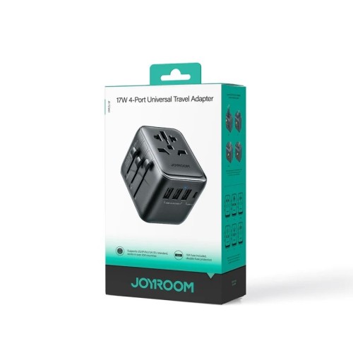 UNIVERSALUS KELIONINIS ĮKROVIKLIS JOYROOM JR-TCW01 15W 3XUSB-A / USB-C JUODAS