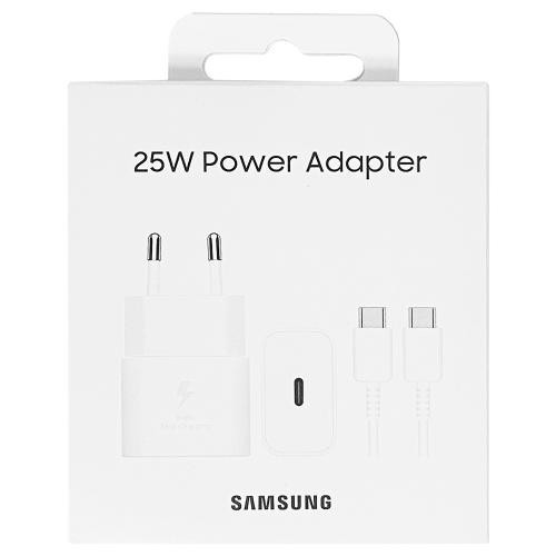 ĮKROVIKLIS SAMSUNG EP-T2510XWEGEU 25W + USB-C KABELIS BALTAS
