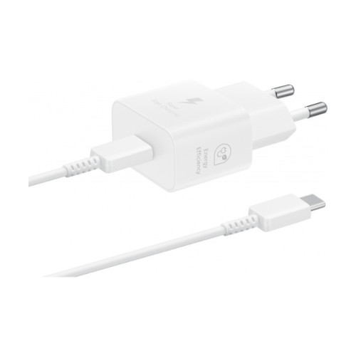 ĮKROVIKLIS SAMSUNG EP-T2510XWEGEU 25W + USB-C KABELIS BALTAS