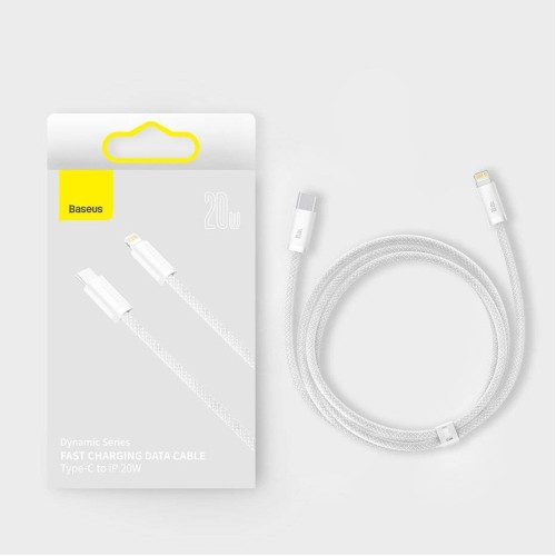 KABELIS BASEUS DYNAMIC IŠ TYPE-C Į LIGHTNING 20W 1.0M BALTAS CALD000002