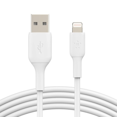USB KABELIS BELKIN BOOST CHARGE USB-A TO LIGHTNING 2.0M BALTAS