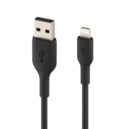 USB KABELIS BELKIN BOOST CHARGE USB-A TO LIGHTNING 2.0M JUODAS
