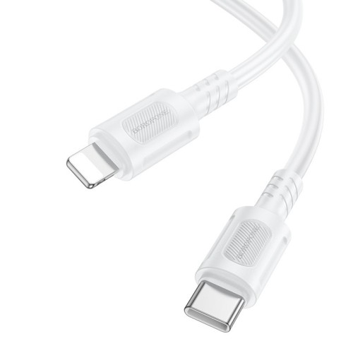 USB KABELIS BOROFONE BX111 USB-C TO LIGHTNING 1.0M BALTAS