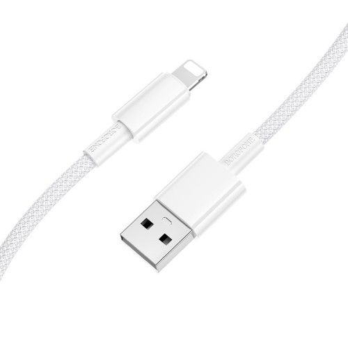 USB KABELIS BOROFONE BX117 USB-A TO LIGHTNING 1.0M BALTAS