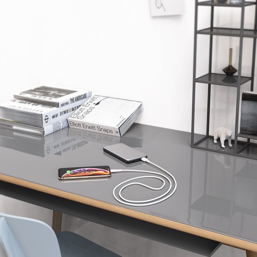 USB KABELIS BOROFONE BX30 LIGHTNING 1.0M SILIKONINIS BALTAS