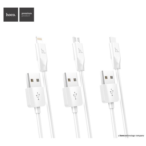 USB KABELIS HOCO X1 LIGHTNING 1.0M BALTAS
