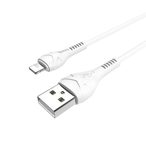 USB KABELIS HOCO X37 COOL POWER LIGHTNING 1.0M BALTAS