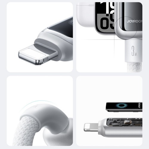 USB KABELIS JOYROOM S-A55 USB-A TO LIGHTNING 3A 1.2M BALTAS