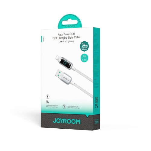USB KABELIS JOYROOM S-A55 USB-A TO LIGHTNING 3A 1.2M BALTAS