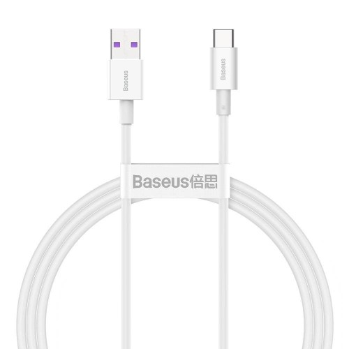 USB KABELIS BASEUS SUPERIOR IŠ USB Į TYPE-C 66W 1.0M BALTAS CATYS-02
