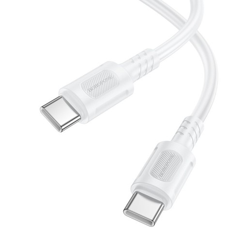 USB KABELIS BOROFONE BX111 60W USB-C TO USB-C 1.0M BALTAS
