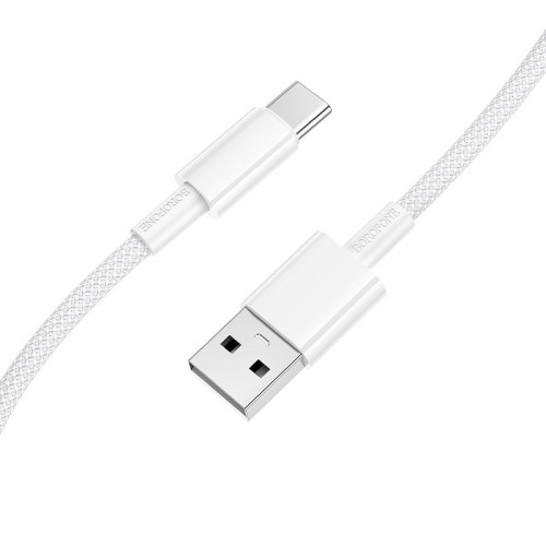 USB KABELIS BOROFONE BX117 USB-A TO USB-C 1.0M BALTAS